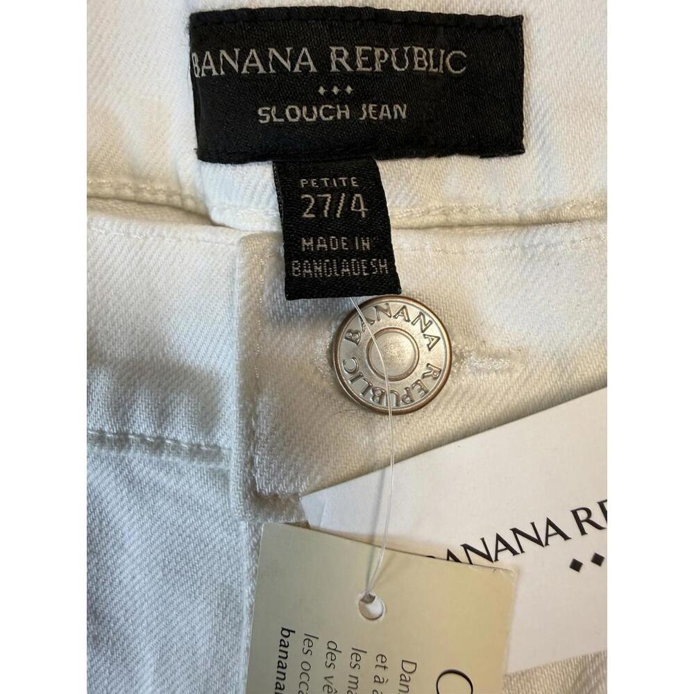 Banana Republic Slouch Jeans Sz 27/4 Womens Stretch Pants Straight Leg White NWT - Picture 4 of 7